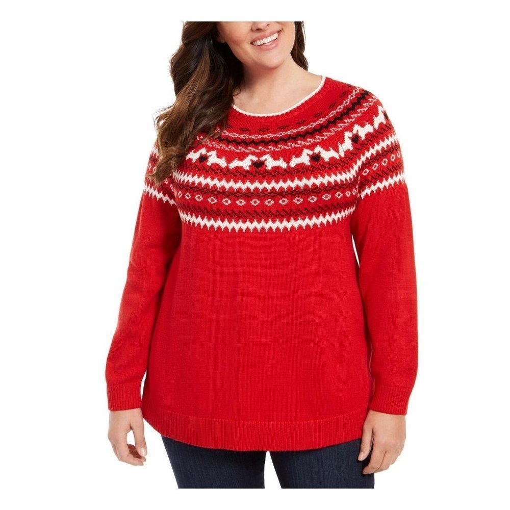 Charter Club Plus Scottie Holiday Sweater XL